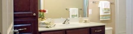 a bathroom with a toilet a sink and a mirror