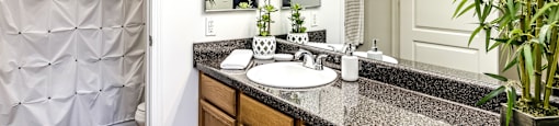 Large bathrooms at The Larimore Apartments, Omaha, NE 68164