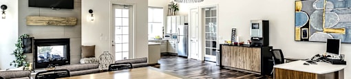 Clubhouse with dining area at Legacy Commons Apartments in Omaha, NE
