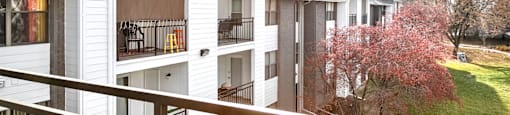Balcony with a view of nature at Parkwood Terrace in Omaha, NE