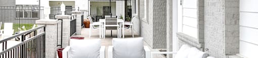 Pool with Cushioned Seating at Parkwood Terrace in Omaha, NE