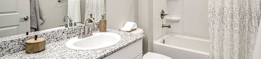 Spacious Bathroom at Sandstone Villas Apartments, Omaha, Nebraska
