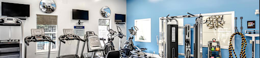Gym treadmill at The Landings Apartments, Nebraska, 68123