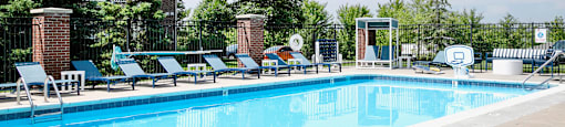 Pool view at The Landings Apartments, Nebraska, 68123