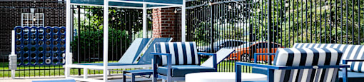 Pool with Cornhole at The Landings Apartments, Nebraska