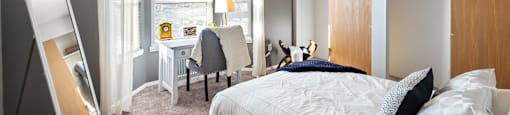 Bedroom at Arbor Glen Apartments in East Lansing, MI near Michigan State University.