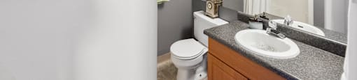 Bathroom at Arbor Glen Apartments in East Lansing, MI near Michigan State University.