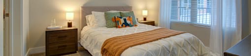 Spacious bedroom at Vista at the Heights Apartments in Lansing, MI