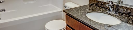 Bathroom at Waterbury Place Apartments in East Lansing near Michigan State University
