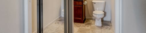 Bathroom at Waterbury Place Apartments in East Lansing near Michigan State University
