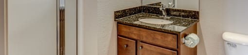 Bathroom at Waterbury Place Apartments in East Lansing near Michigan State University