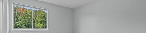 an empty room with carpet and a window