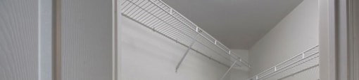 a walk in closet in a 555 waverly unit