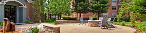 Outdoor Fire Pit Area with Seating | Sacramento CA Apartments for Rent | Broadleaf Apartments