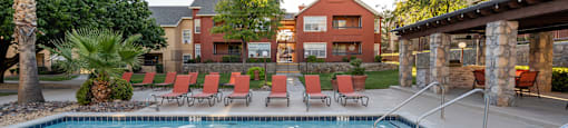 the swimming pool at our apartments