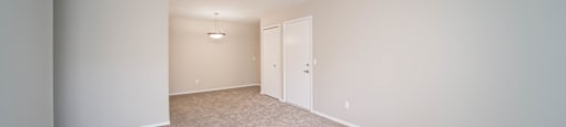 open room with carpet and white walls