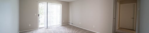 living room with sliding glass door