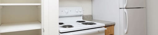 Kitchen with white appliances