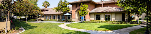 Courtyard seating at 55+ FountainGlen Stevenson Ranch, Stevenson Ranch, CA, 91381
