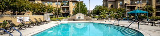 Blue Cool Swimming Pool at 55+ FountainGlen Stevenson Ranch, Stevenson Ranch, California