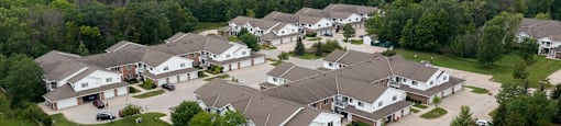 Birds' Eye View of Resort Style Community at Wildwood Highlands Apartments & Townhomes 55+, N78w17445 Wildwood Drive, Menomonee Falls, WI 53051