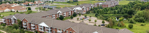 an aerial view of a large apartment complex