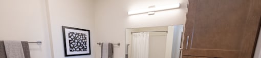 a bathroom with a sink and a toilet and a mirror