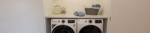 a washer and dryer in a laundry room