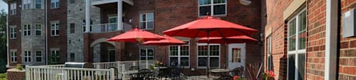 Patio/balcony at Highlands at Riverwalk Apartments 55+, Mequon, WI,53092