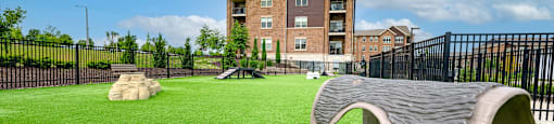 the preserve at ballantyne commons dog park with a bench