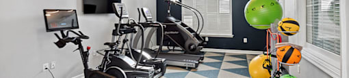 Fitness center training at England Run Apartments in Fredericksburg VA