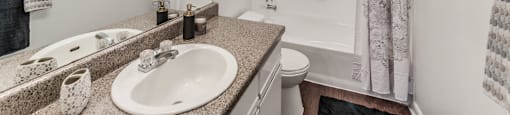 Bathroom counter at Hollow Creek in Conroe TX