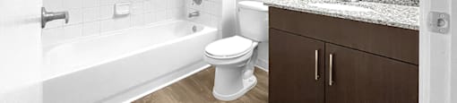 Bathroom with shower and sink at Cedar Grove Apartments in Miami Gardens FL
