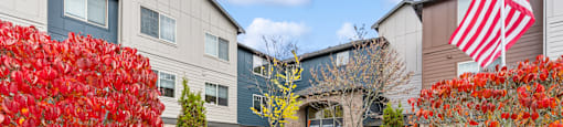 Building Exterior at Entrance Alderwood Court in Lynnwood WA