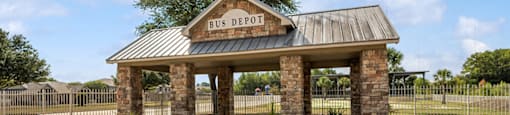 Bus depot at Fountains at Tidwell and The Enclave in Houston TX