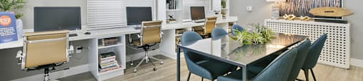 Business center computers at Brenton at Abbey Park Apartments in West Palm Beach FL