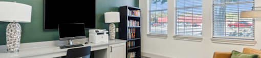 Business lounge at The Sorento Apartments in San Antonio TX