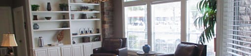Clubhouse with seating area at Almeda Park Apartments in Houston TX