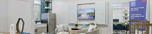 Clubhouse seating at Brenton at Abbey Park Apartments in West Palm Beach FL