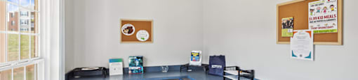 Coworking lounge at Weston Circle Apartments in Fredericksburg VA