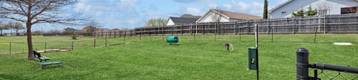 Dog park at Ironwood Crossing Apartments and Townhomes in Fort Worth TX