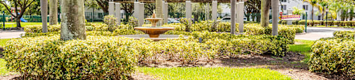 Exterior fountain at Cedar Grove Apartments in Miami Gardens FL