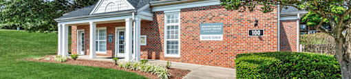Exterior leasing office at Weston Circle Apartments in Fredericksburg VA