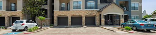 Exterior parking spaces at Parkway Senior Apartments in Pasadena TX