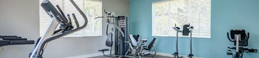 Fitness Center weights at Cedar Grove Apartments in Miami Gardens FL