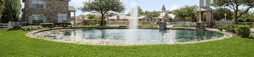 Outdoor fountain at Fallbrook Ranch in Houston TX
