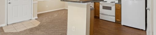 Kitchen and dining at Longwood Vista Apartment Homes in Atlanta GA