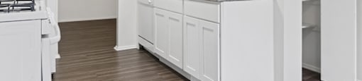 Kitchen with shaker cabinets at Oakfield Apartment Homes in Wheaton MD