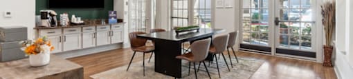Leasing center lobby at The Sorento Apartments in San Antonio TX