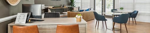 Leasing center seating area at Broadwater Townhomes in Chester VA